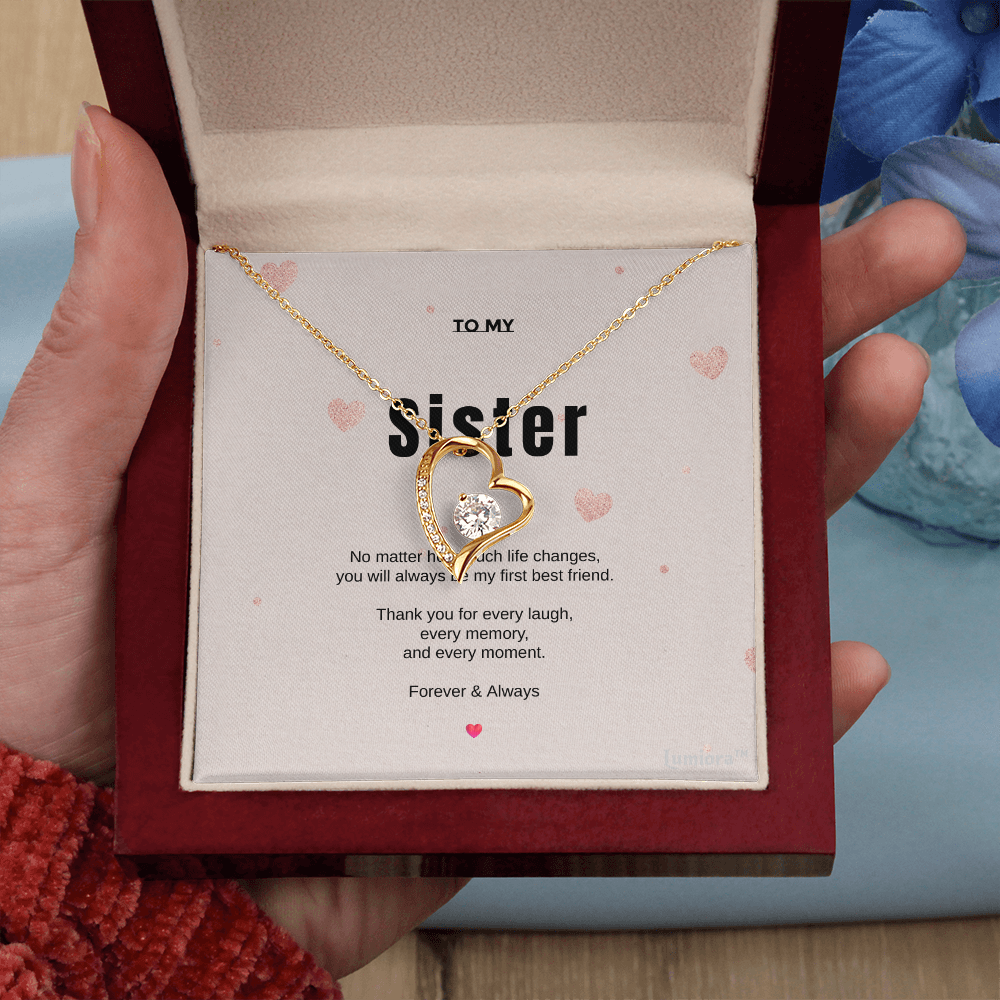 To My Sister – Love Knot Necklace | Lumiora