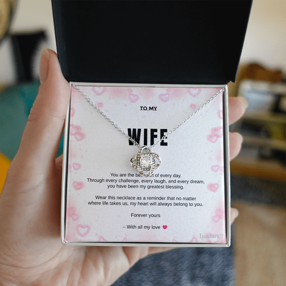 To My Wife – Love Knot Necklace | Lumiora