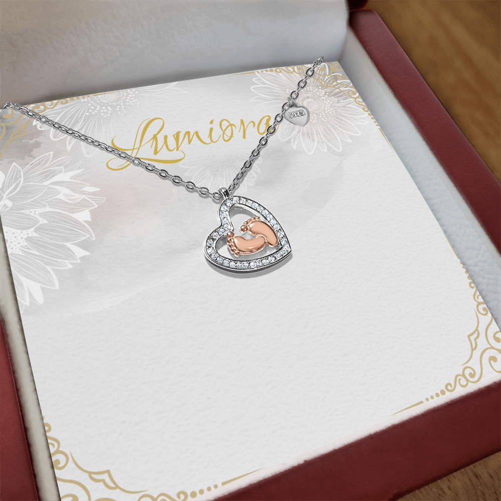 Baby Feet Heart Necklace | Lumiora