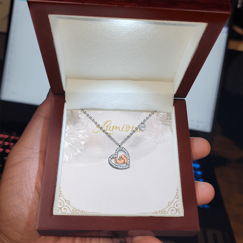 Baby Feet Heart Necklace | Lumiora