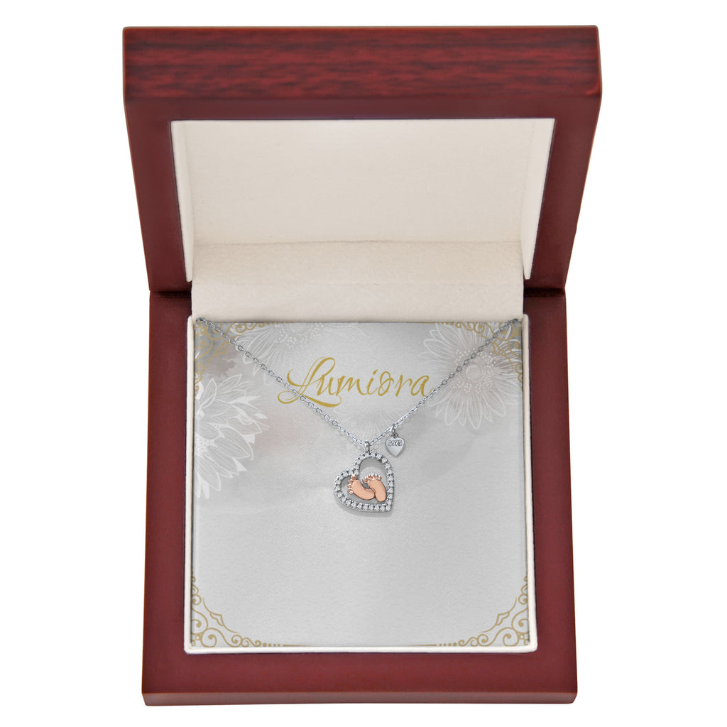 Baby Feet Heart Necklace | Lumiora